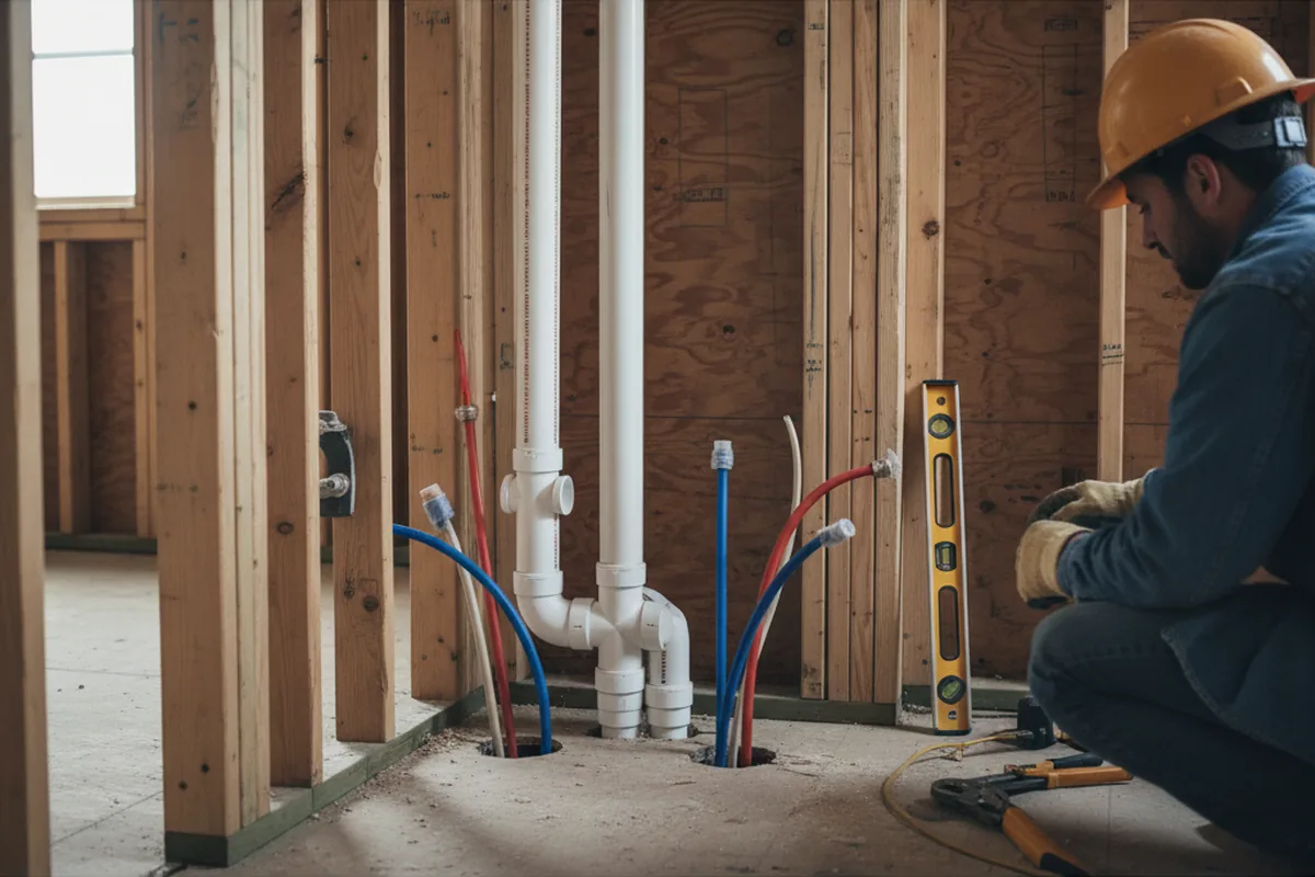 Drain and supply rough-in during Garbage Disposal Repair in Topton